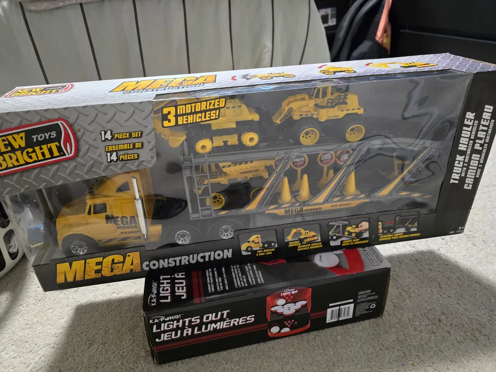 New Bright Mega Construction Truck Hauler - New in Box! thumbnail