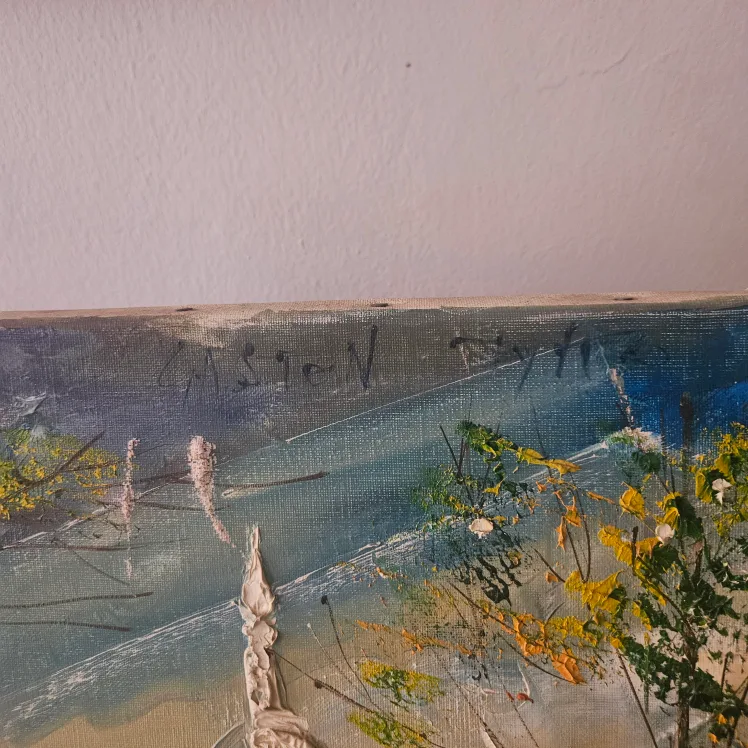 VTG 60s Oil on Canva Paris Street Scene Signed image indicator(3)