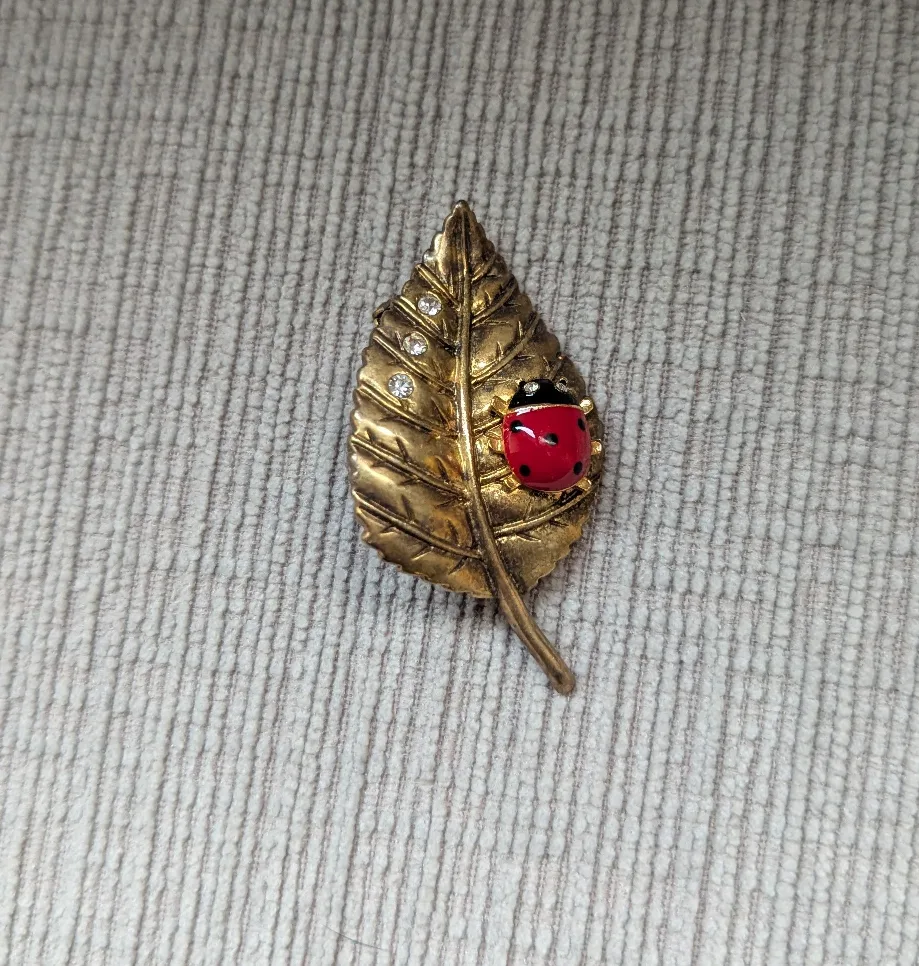 Leaf & Ladybug Brooch thumbnail