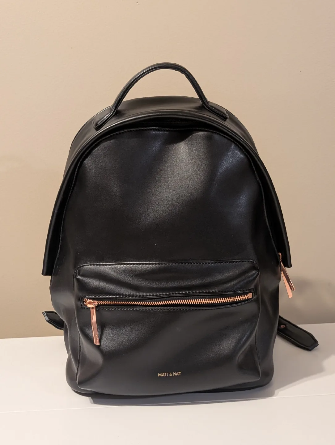 Matt & Nat Black Vegan Leather Backpack thumbnail
