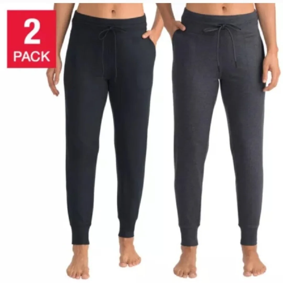 Lole 2 Pack Lounge Pants Women's Medium Grey Black image indicator(2)
