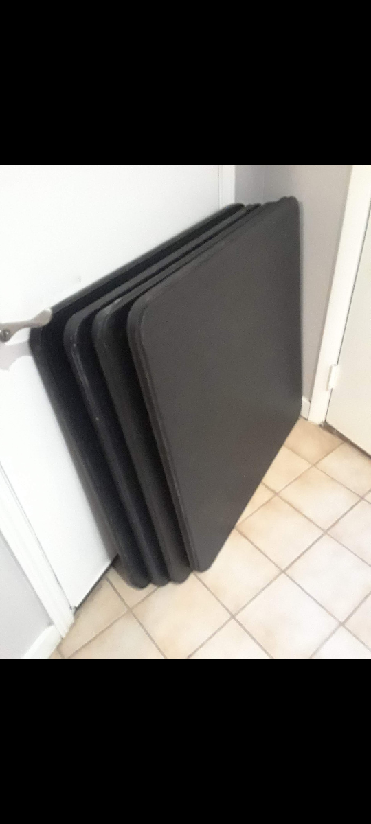 4 black Folding card tables