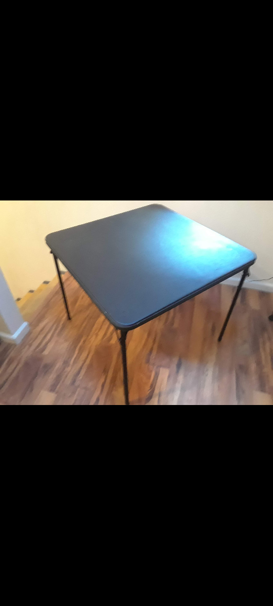 4 black Folding card tables - photo 2