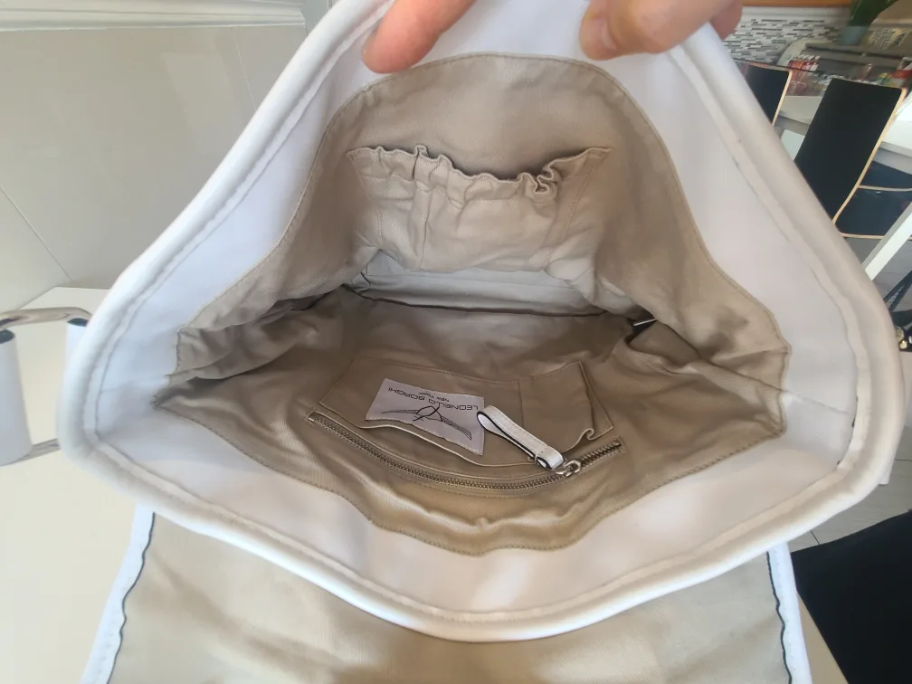 Leandro Borghi White Leather Messenger Bag image indicator(5)