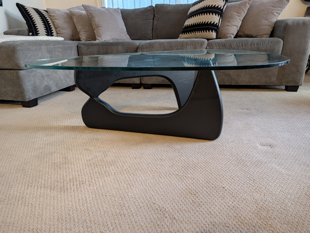 Glass Coffee Table with Modern Base