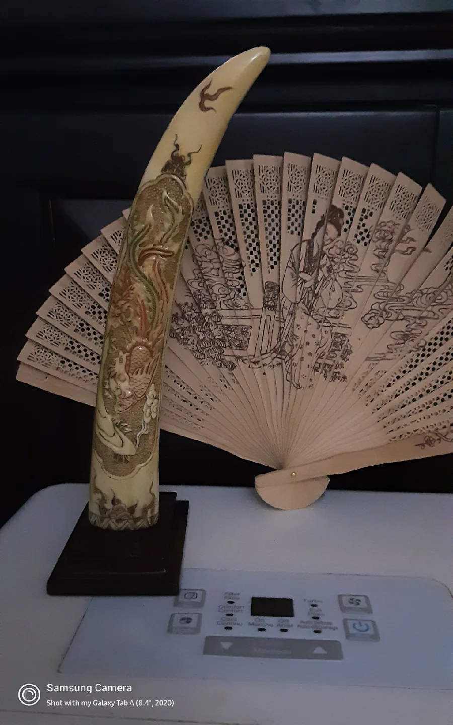 Asian hand  carved dragon, bone   , antique . image indicator(5)