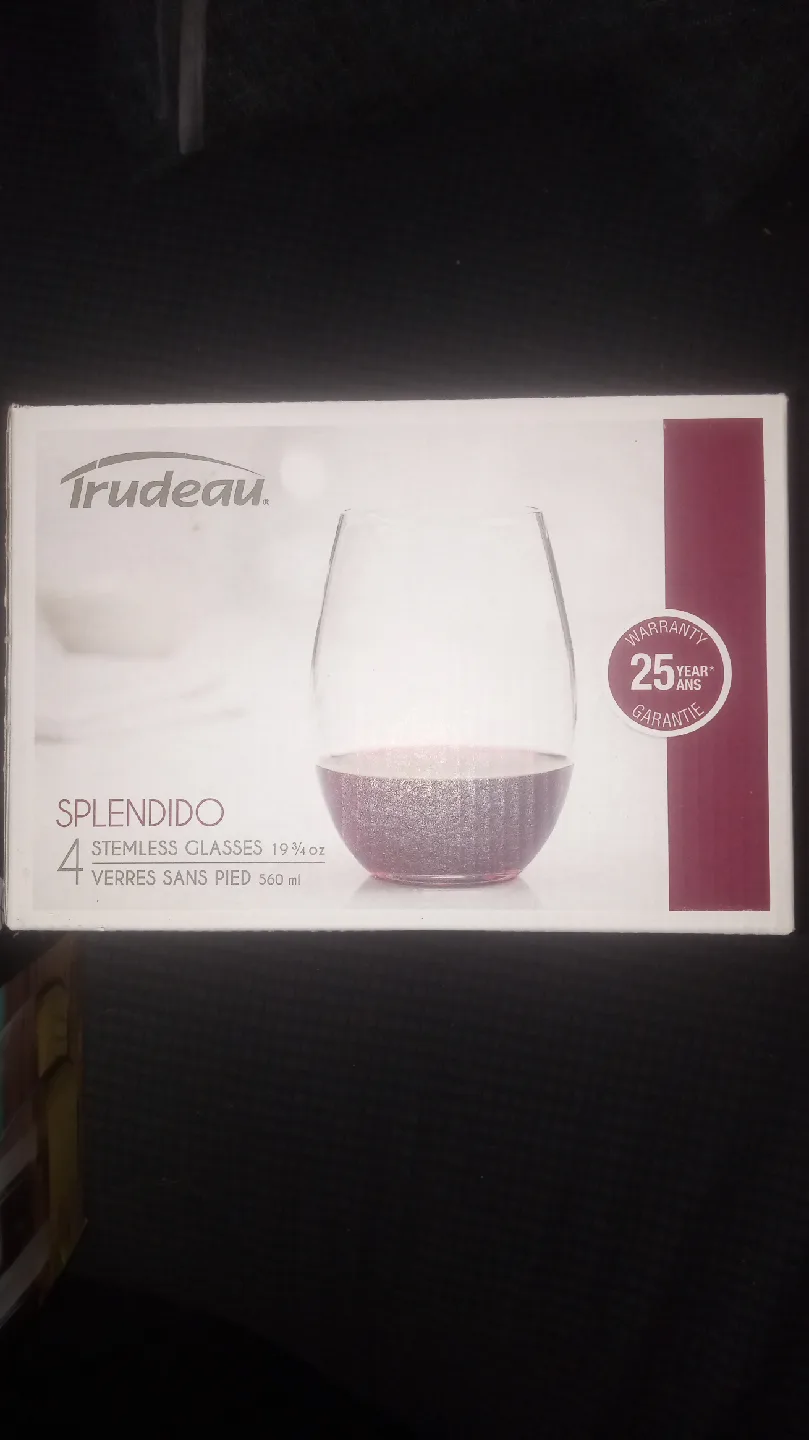 Trudeau Splendido Stemless Glasses 19 3/4oz - New in Box thumbnail