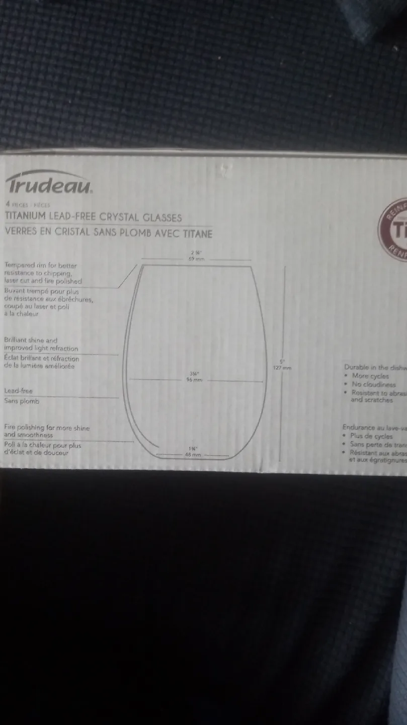 Trudeau Splendido Stemless Glasses 19 3/4oz - New in Box image indicator(2)