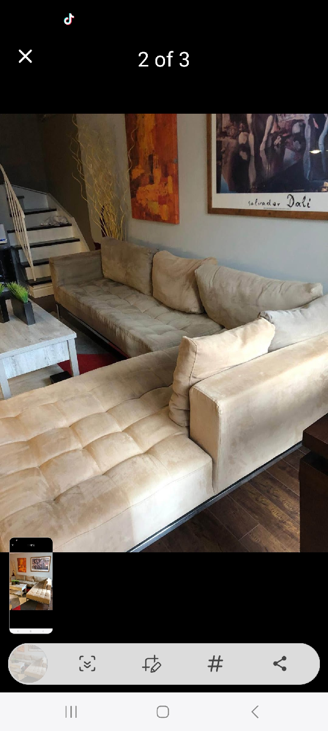 Free delivery Beige Sectional Sofa - 288cm x 195cm - photo 2