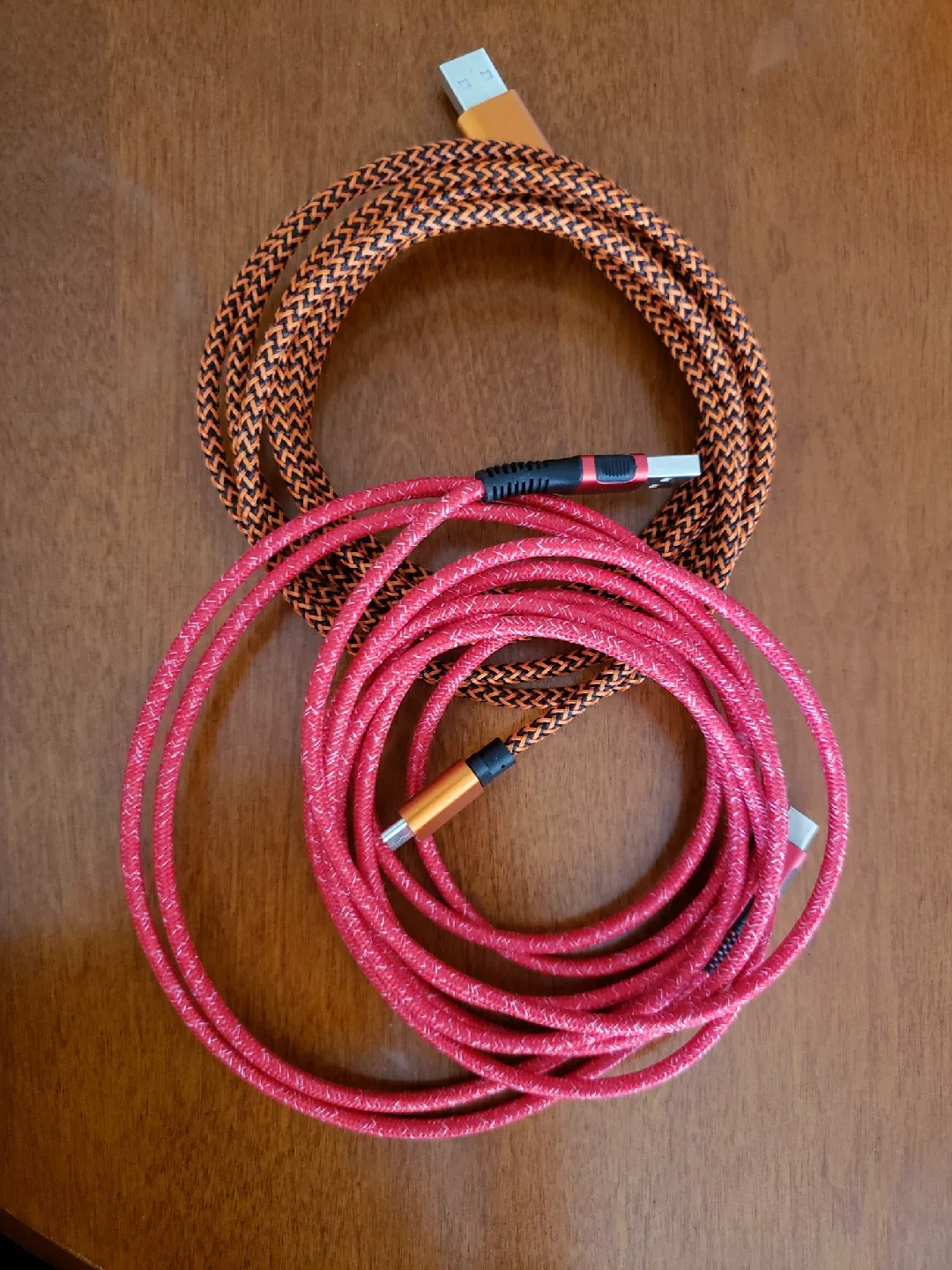 Braided USB-C Cables - Red and Orange 🥕
