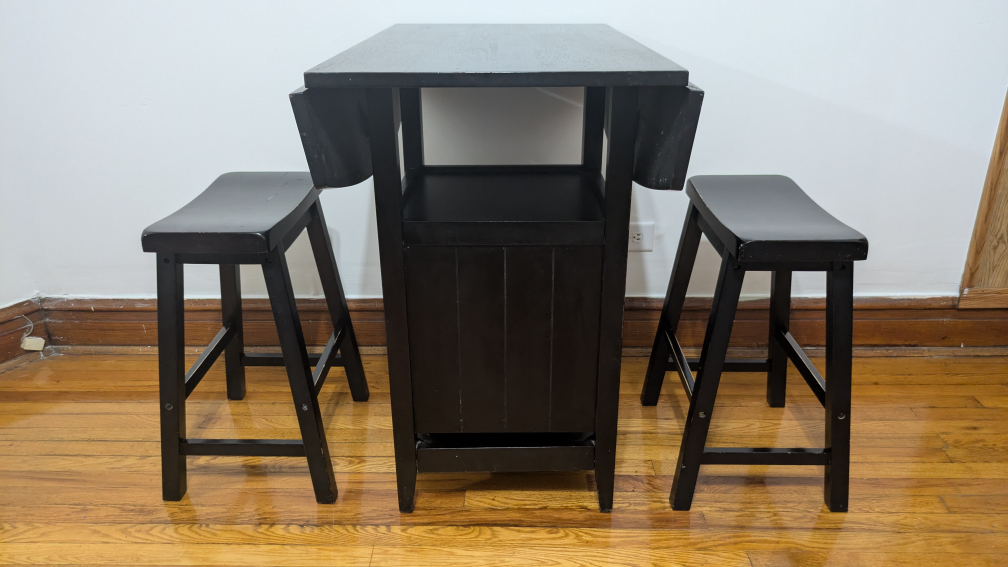 Black Pub Table with Two Stools - photo 2