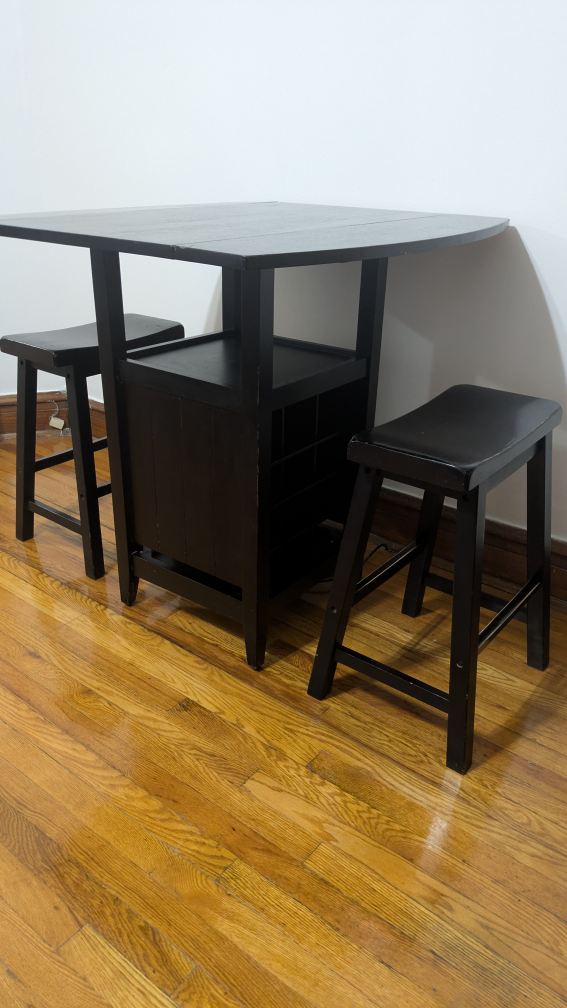 Black Pub Table with Two Stools - photo 5