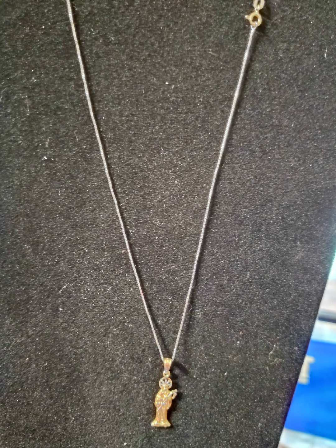 Santa Muerte 14k Gold solid Necklace/charm