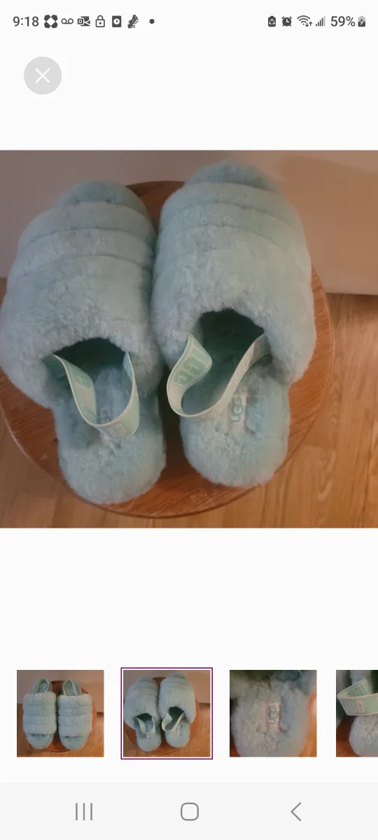 UGG Fluff Yeah Slides - Size 8 - Light Blue image indicator(2)