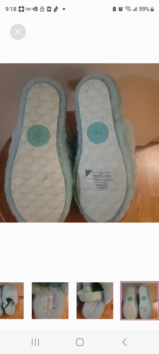 UGG Fluff Yeah Slides - Size 8 - Light Blue image indicator(5)