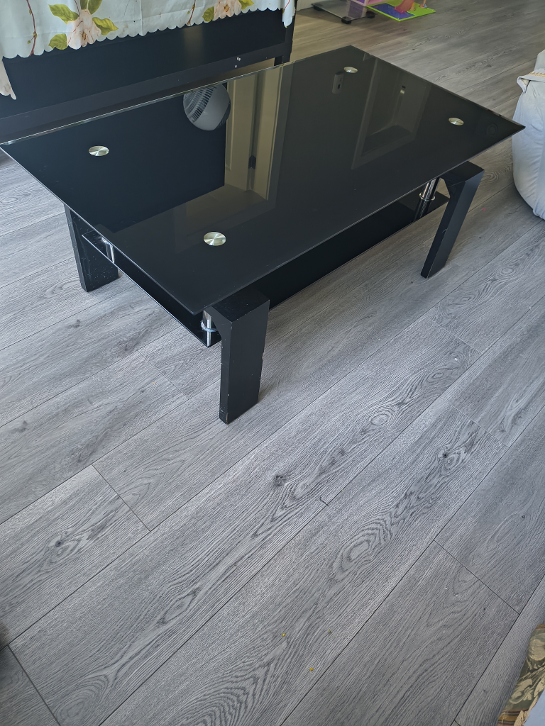 Black Glass Top Coffee Table - photo 3