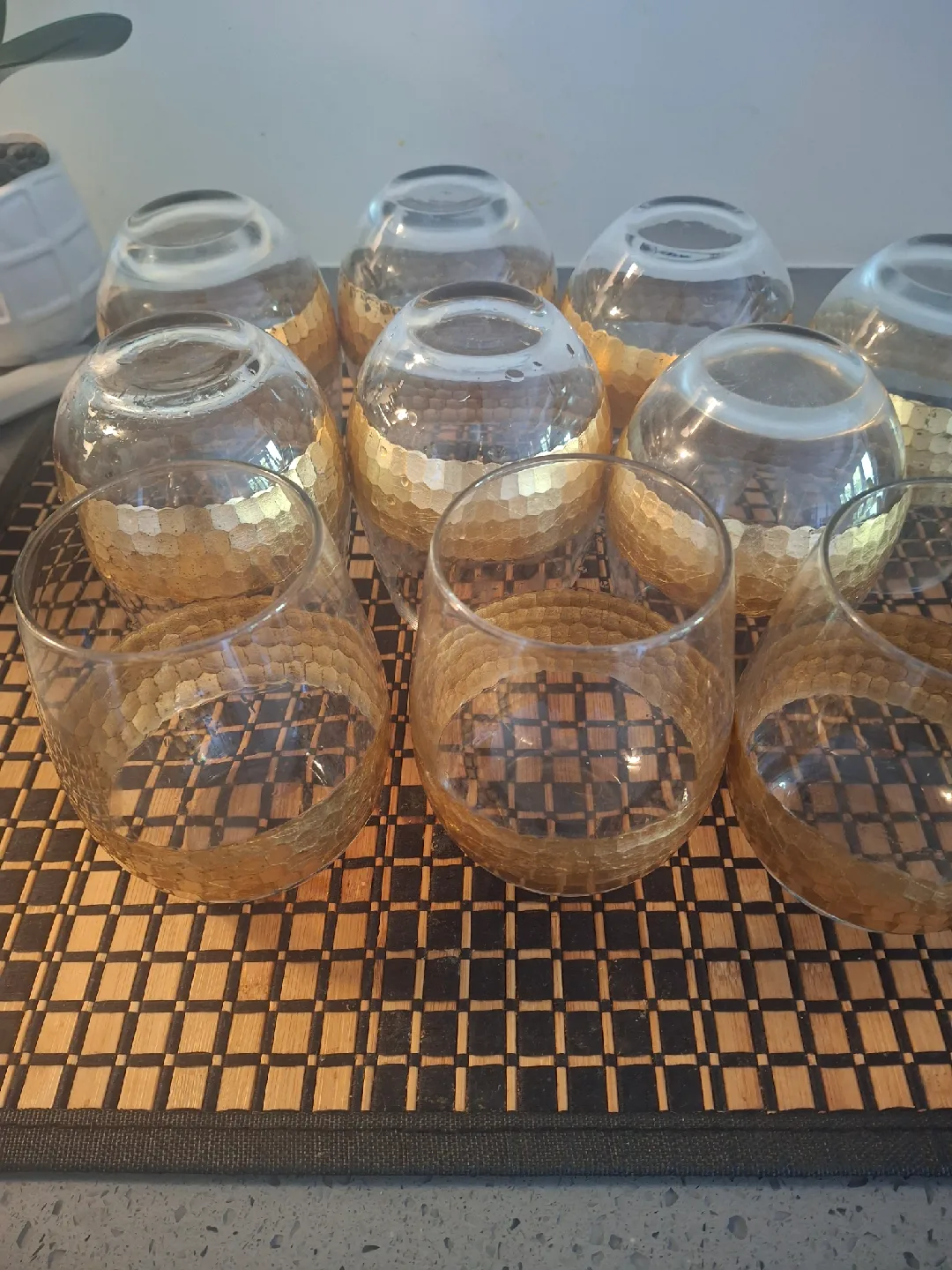 Set of  10 Gold Hammered Glasses image indicator(4)