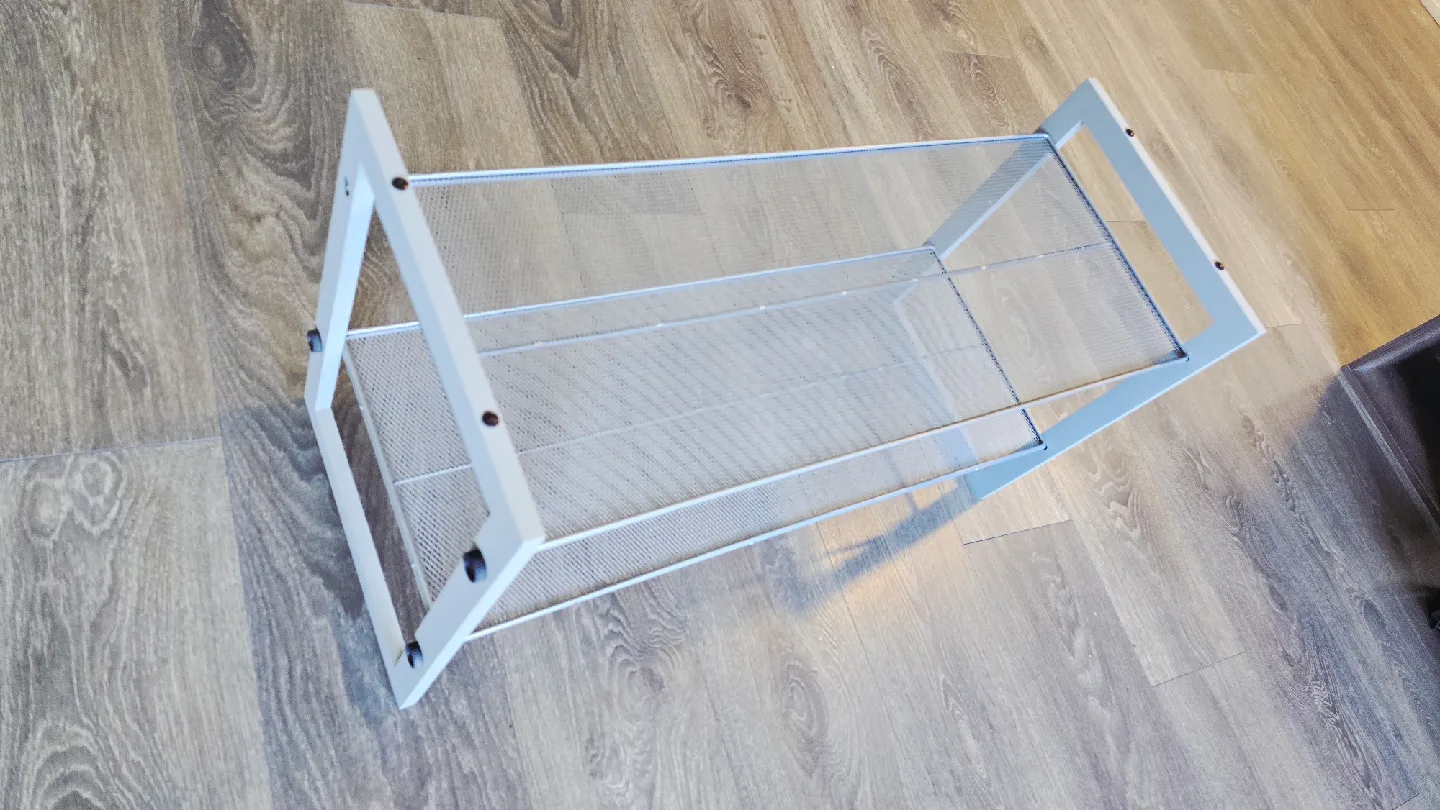 White Metal Mesh 2-Tier Shoe Rack image indicator(2)