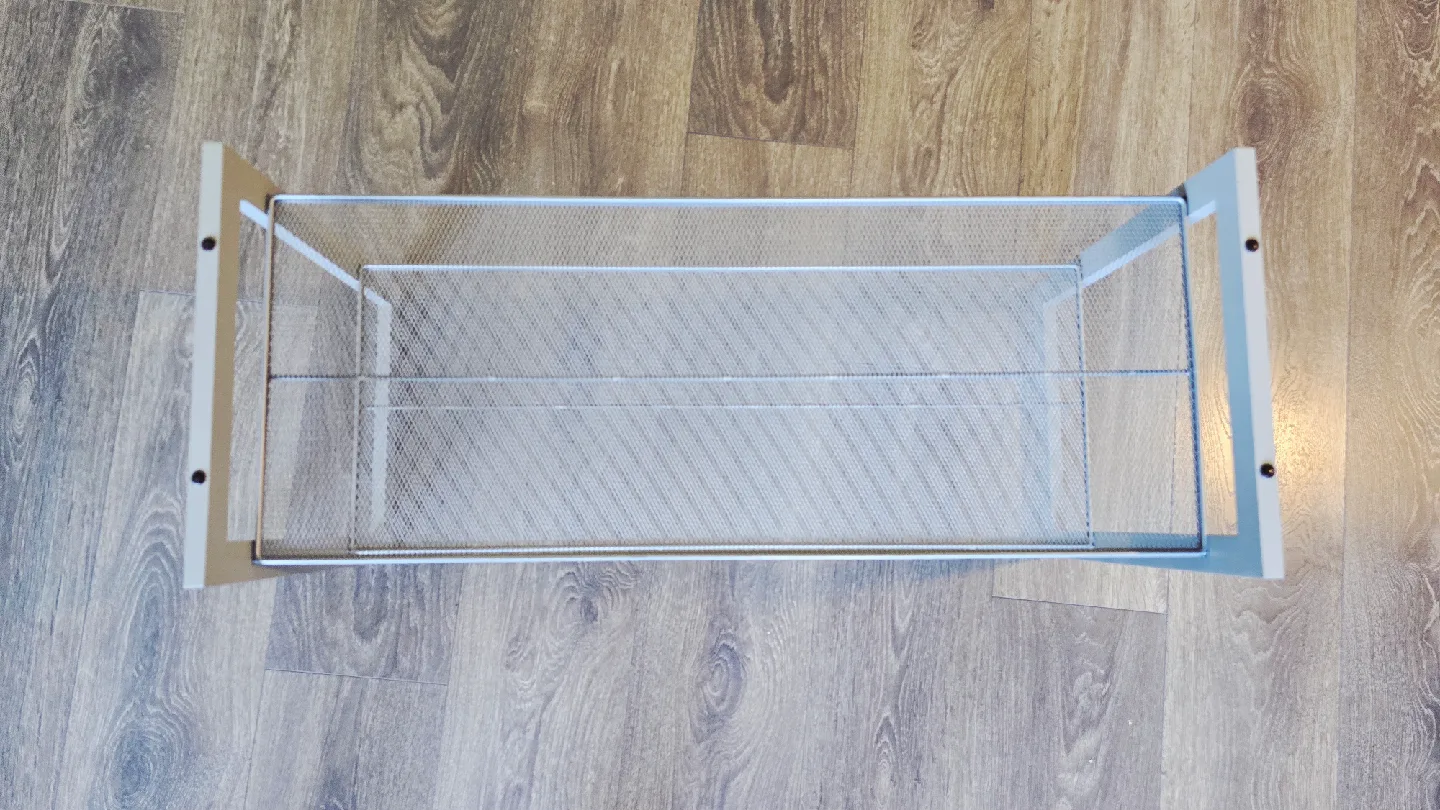 White Metal Mesh 2-Tier Shoe Rack image indicator(3)