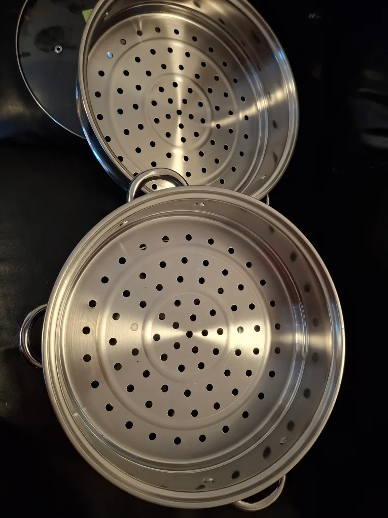 12" 3 tiered Stainless Steel Steamer Pot with Lid 🥕 image indicator(2)