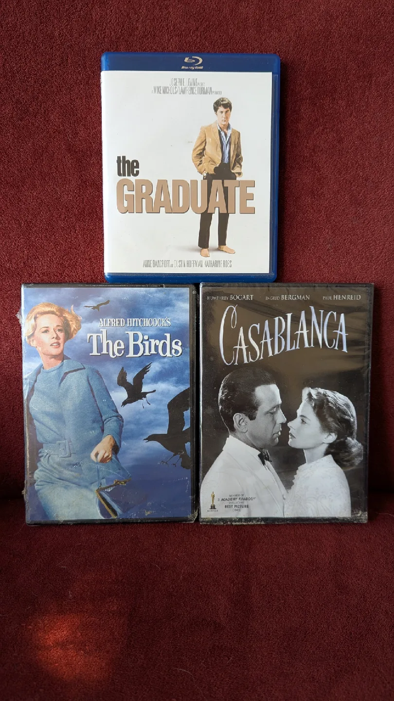 The Graduate, The Birds, Casablanca DVDs thumbnail