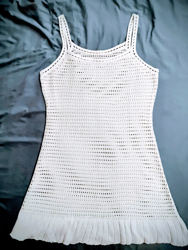 Crochet Tank Dress - Cream thumbnail