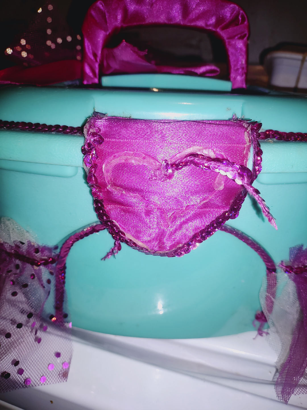 🥕Turquoise & Purple Decorated Craftstor Storage Box - photo 3