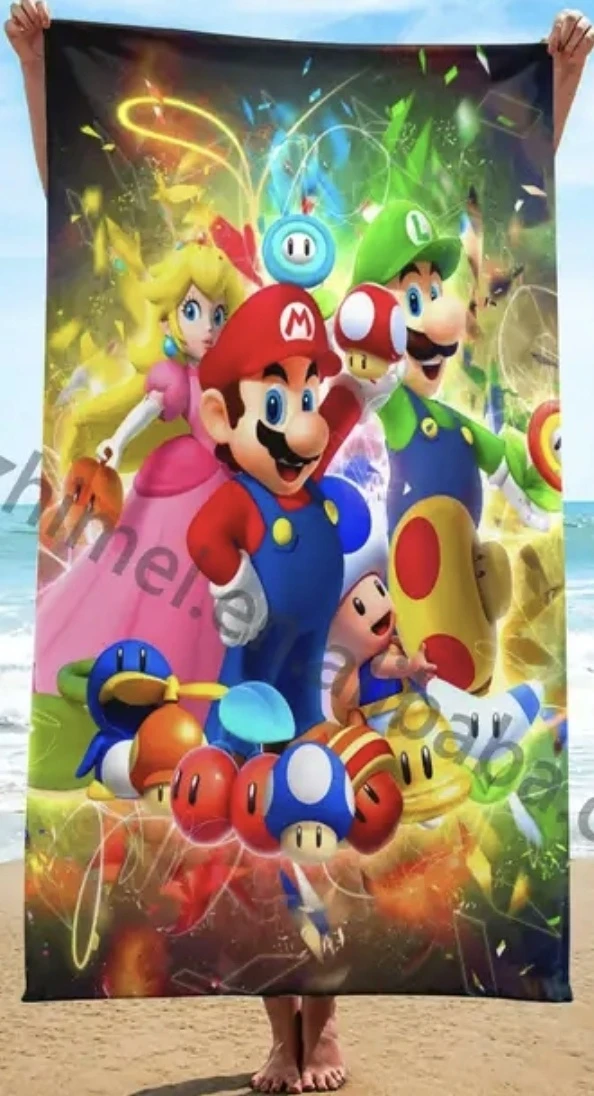 Super Mario Bros Beach Towel soft touch and lightweight - photo 2