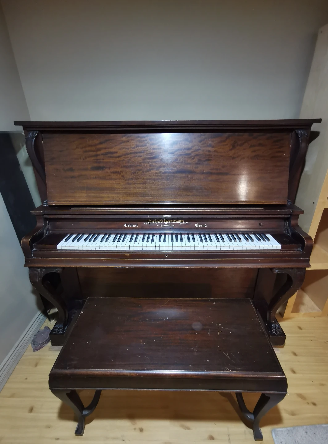 Antique Gerhard Heintzman Piano With Bench - photo 2