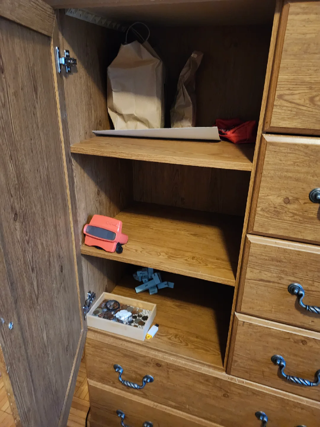 Wooden Wardrobe with Drawers thumbnail