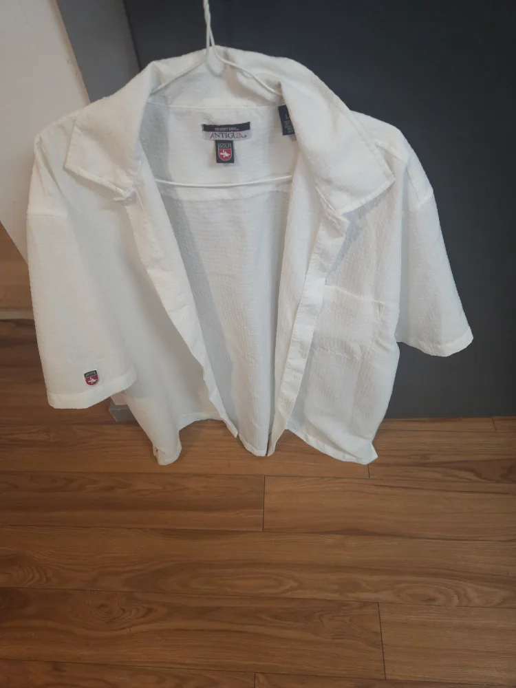 Antigua White Desert Dry Short Sleeve Shirt - L thumbnail