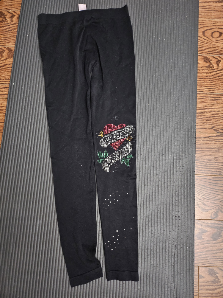 ❤️❤️‍🩹Black Leggings with Rhinestone Design - photo 2