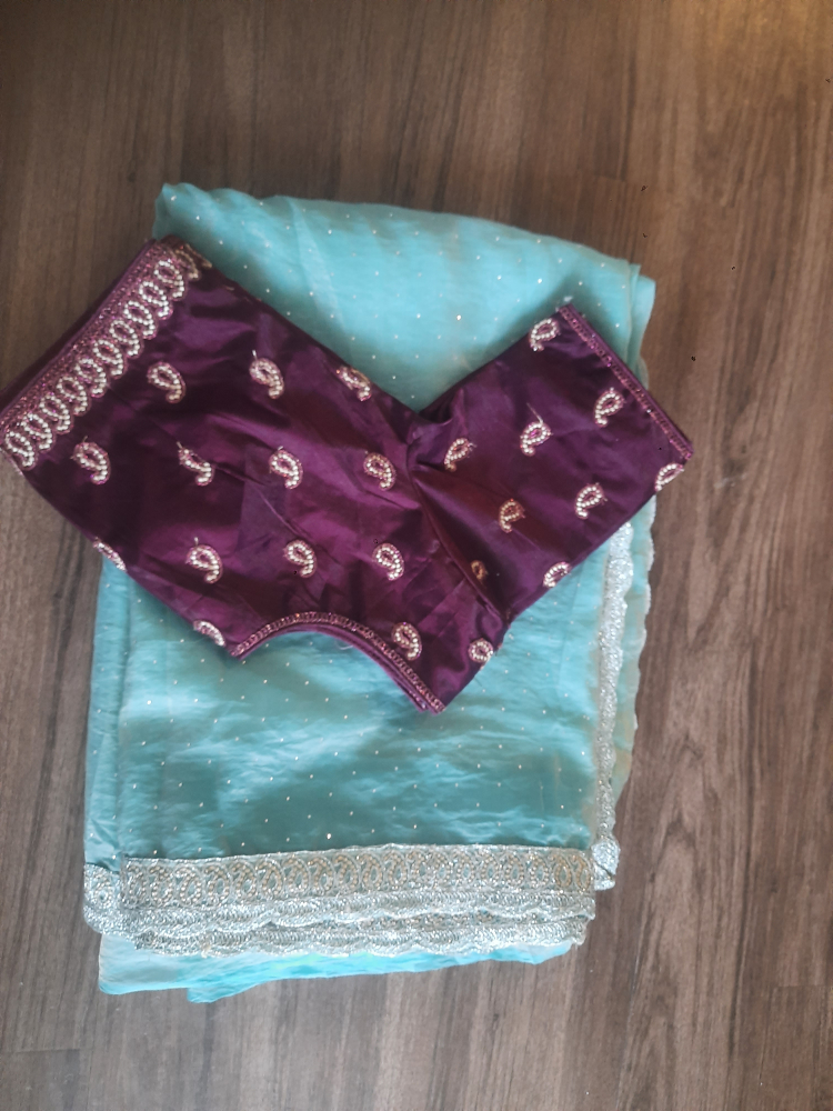 Saree with readymade blouse