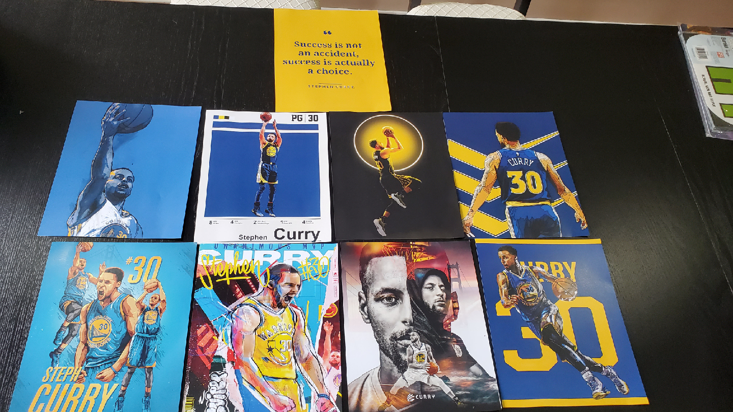 Steph Curry Basketball Wall Art NBA Poster, 9 Pack - photo 2