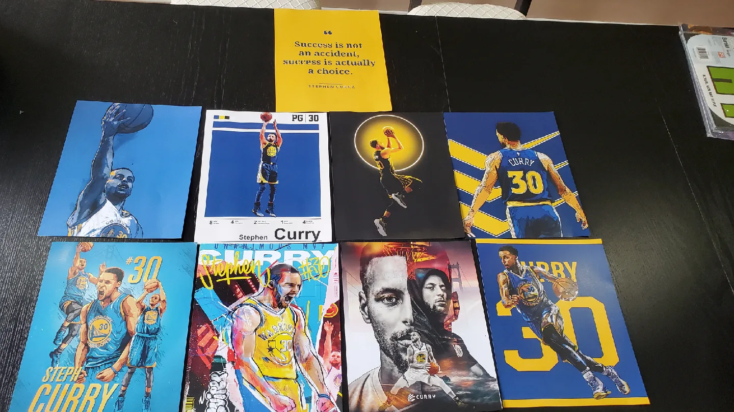 Steph Curry Basketball Wall Art NBA Poster, 9 Pack image indicator(2)