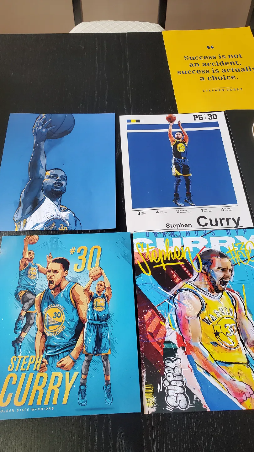 Steph Curry Basketball Wall Art NBA Poster, 9 Pack image indicator(3)