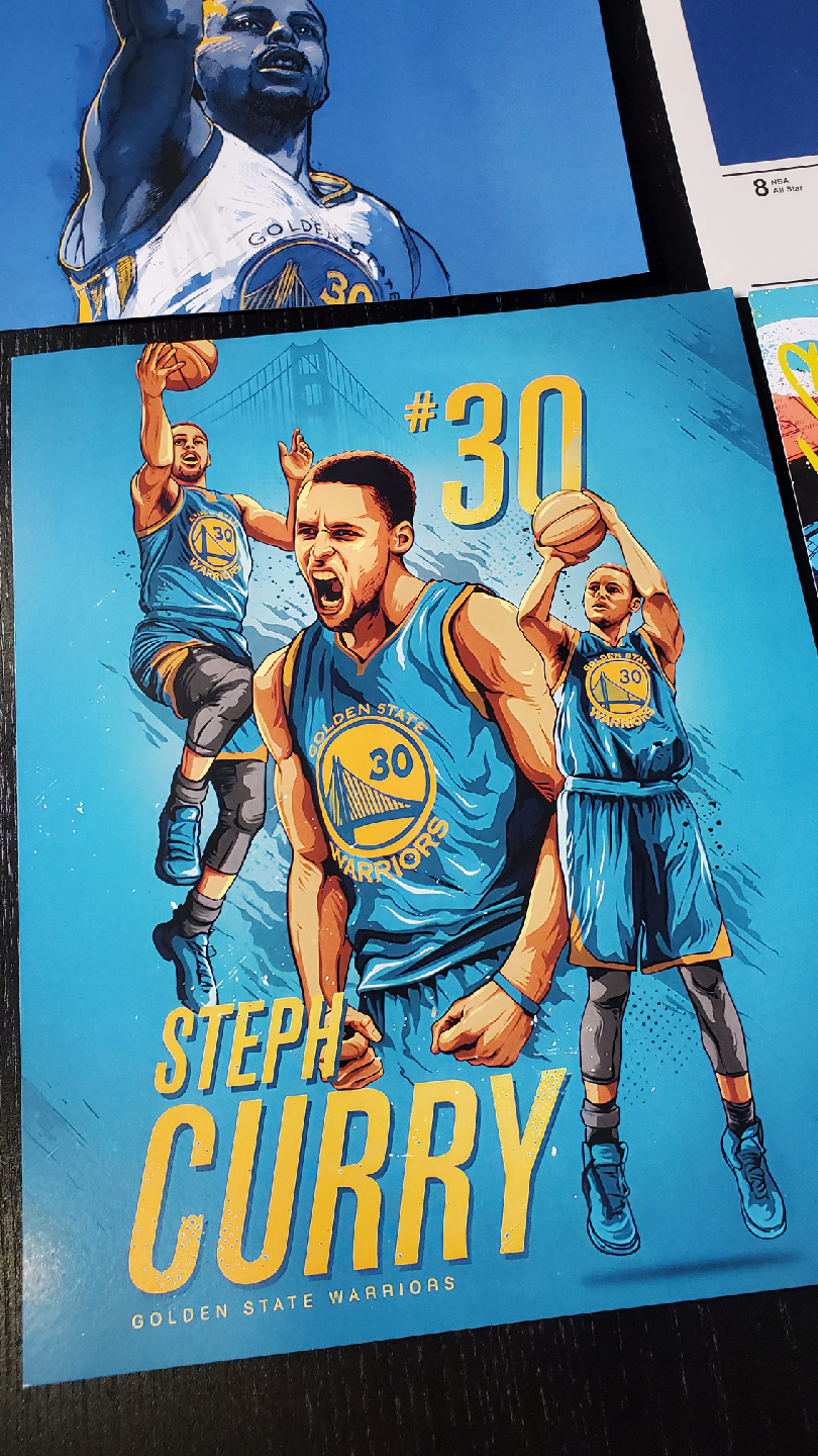 Steph Curry Basketball Wall Art NBA Poster, 9 Pack - photo 5