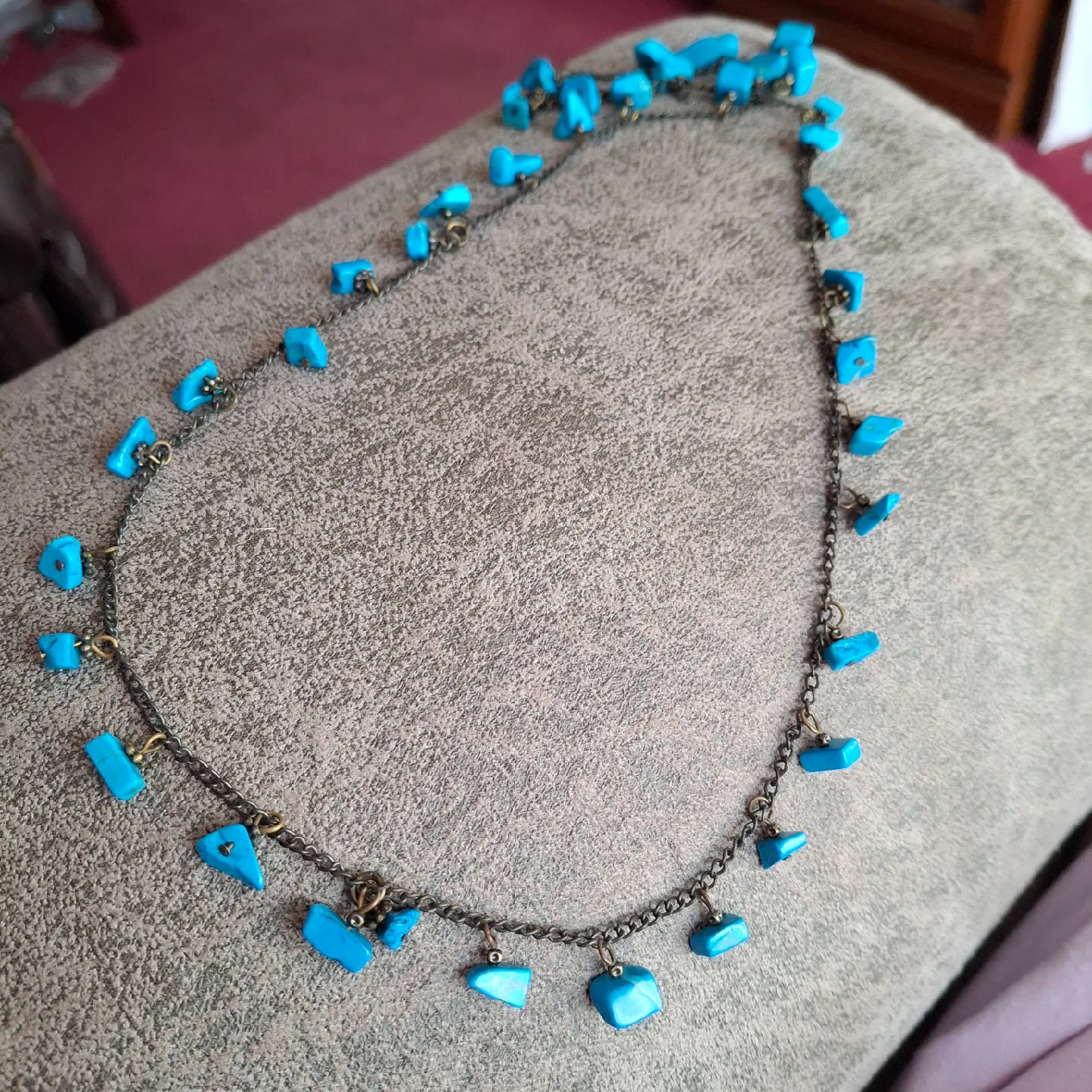 Turquoise Stone Chip Necklace thumbnail