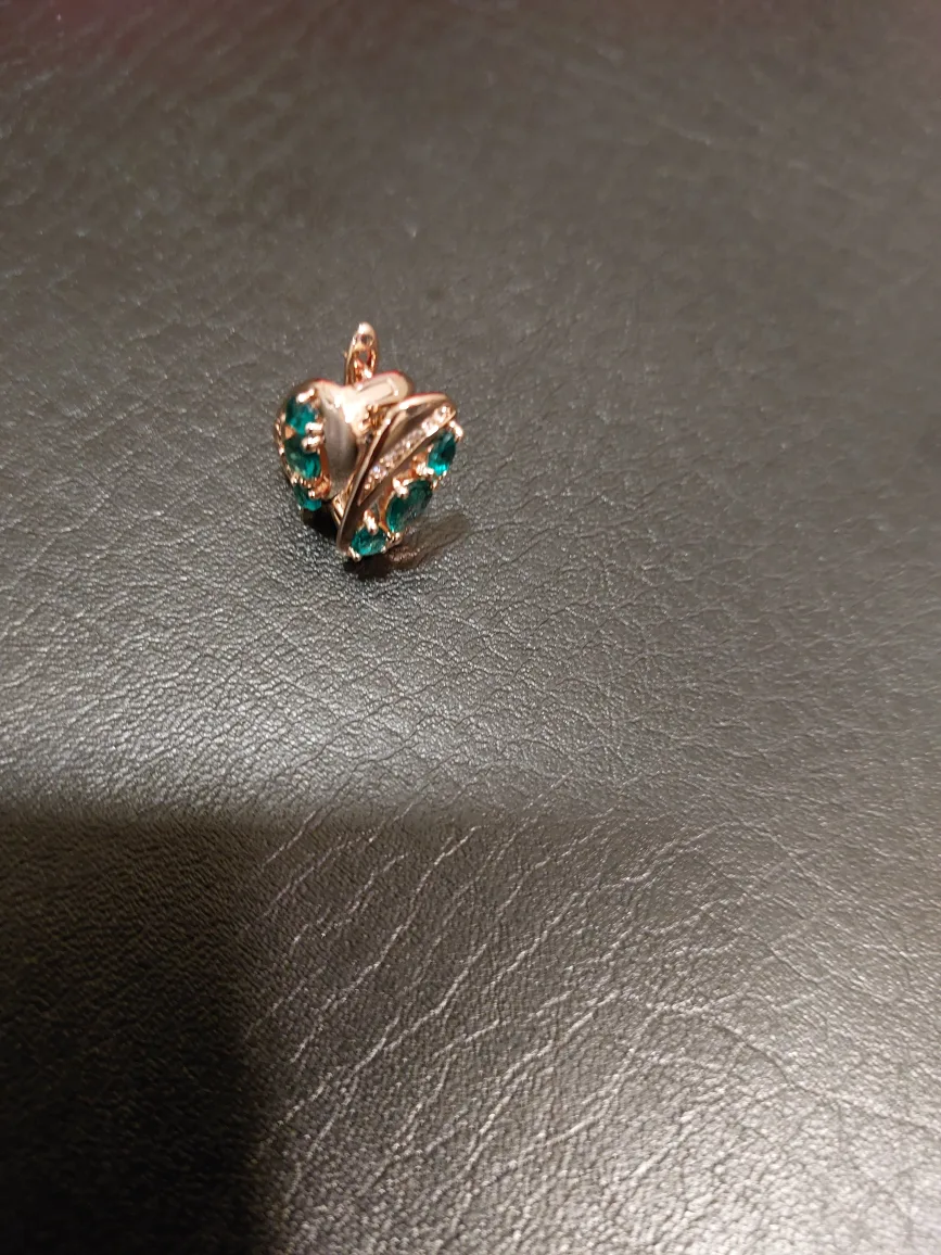14k Rose Gold Earrings with Green Stones image indicator(2)