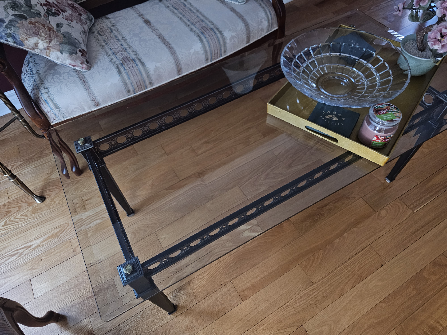 Glass Top Coffee Table and Side Table