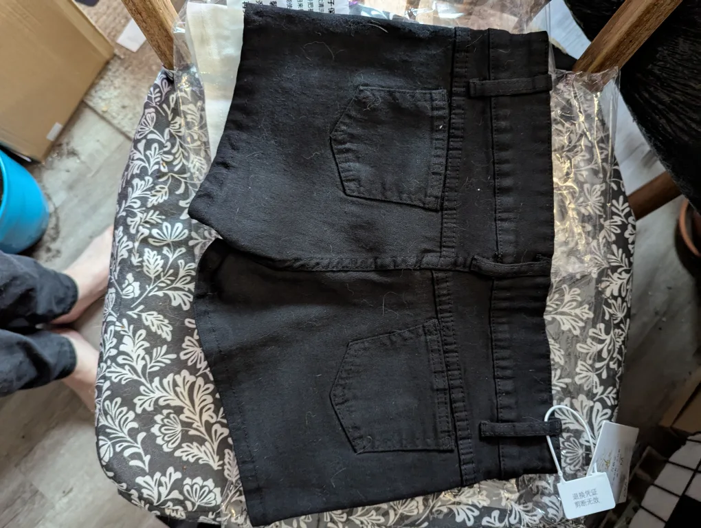 🥕 Black denim shorts with Skull studs new in bag with tags image indicator(2)