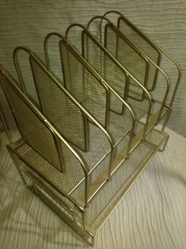 Gold Metal Desk File Organizer thumbnail