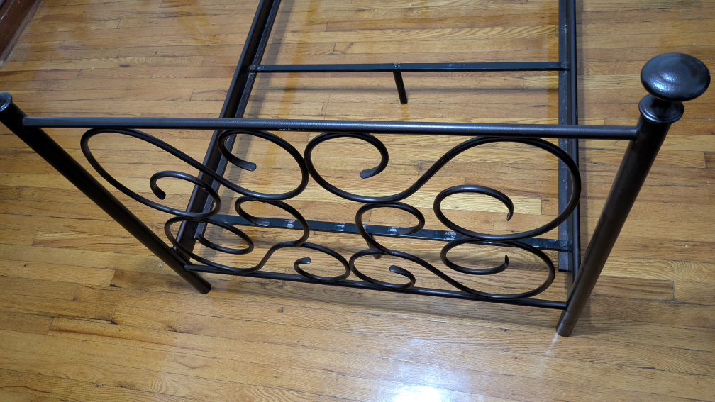 Twin Size Iron Bed Frame with Scroll Design - photo 3