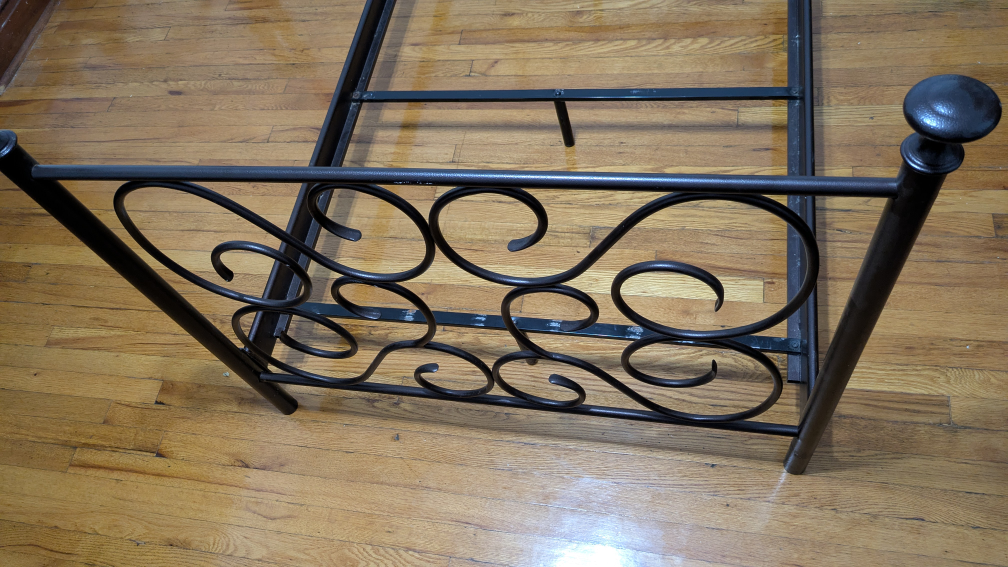 Twin Size Iron Bed Frame with Scroll Design - photo 4