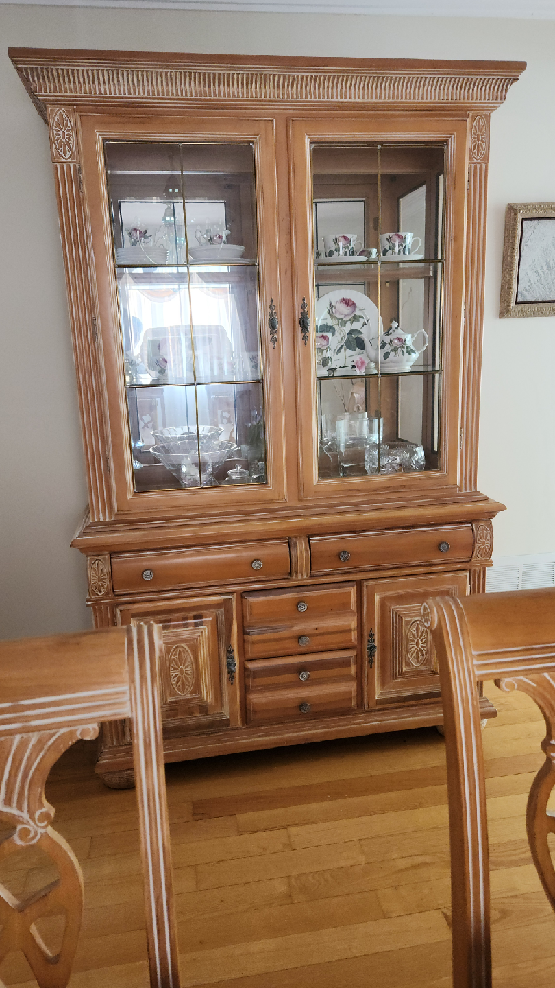 Wooden Dining Set with Hutch - photo 5