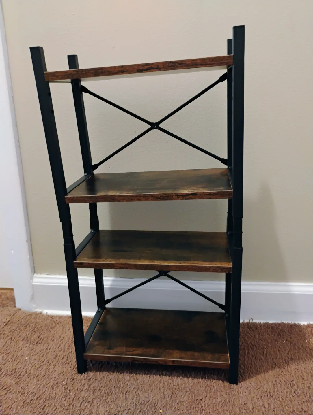 VASAGLE 3-Tier Bookshelf, Brown and Black image indicator(4)