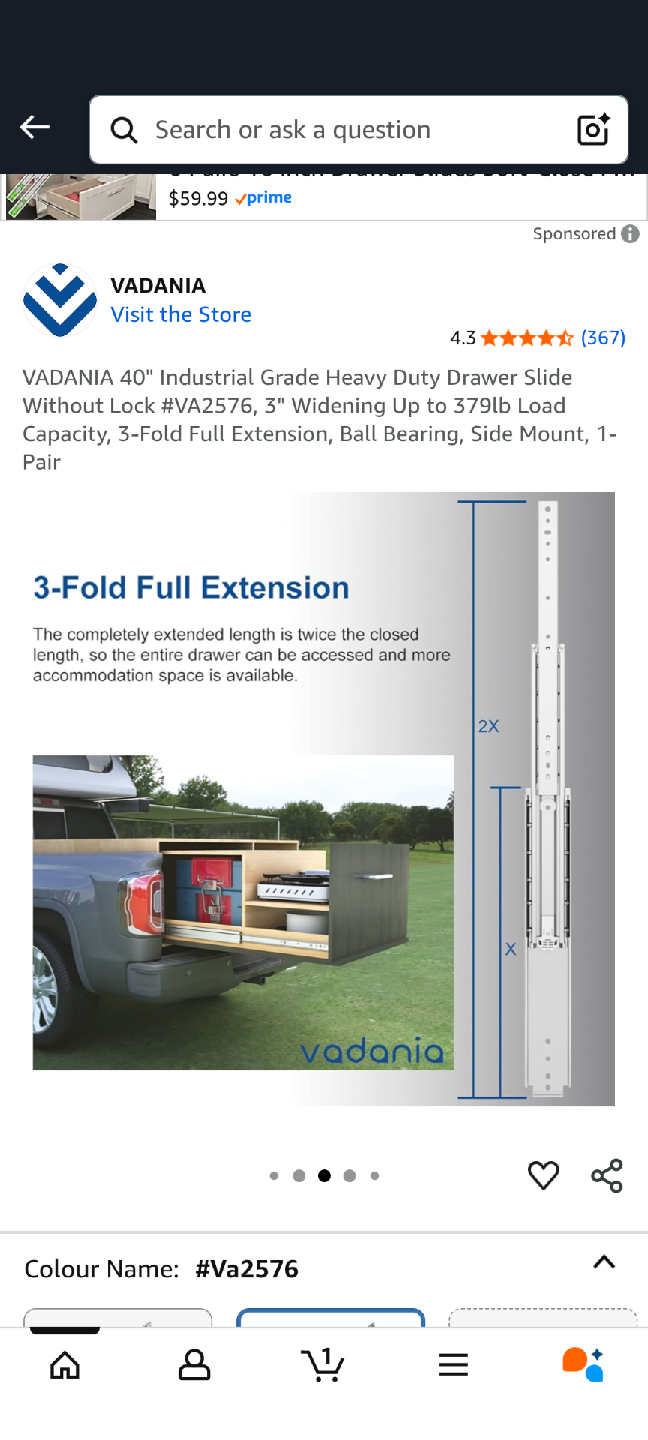 VADANIA 40" Heavy Duty Drawer Slides - photo 4