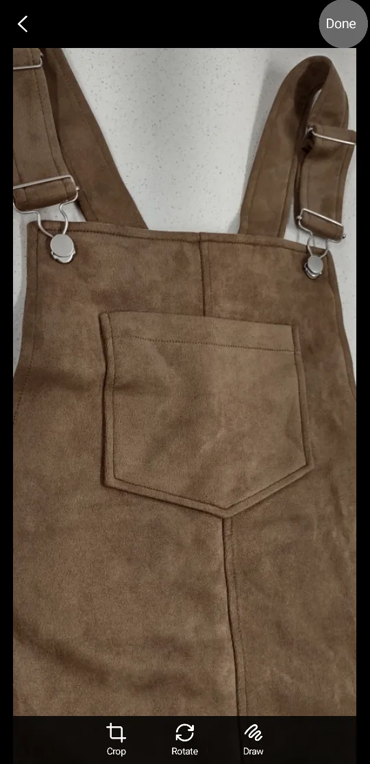 (NEW) Ardene Suede Brown Jumper Dress - Size L image indicator(6)