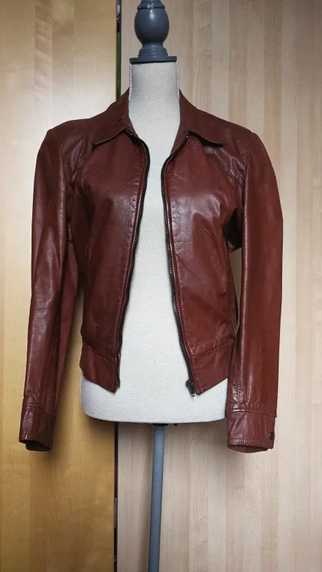 Vintage Brown Leather Jacket - Unisex thumbnail