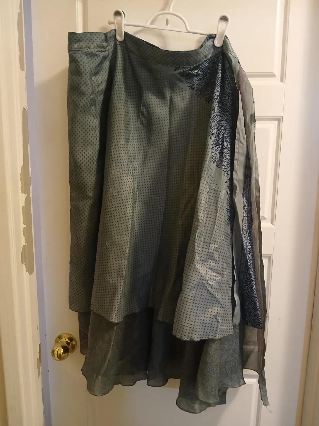 Patterned Silk Wrap Skirt thumbnail